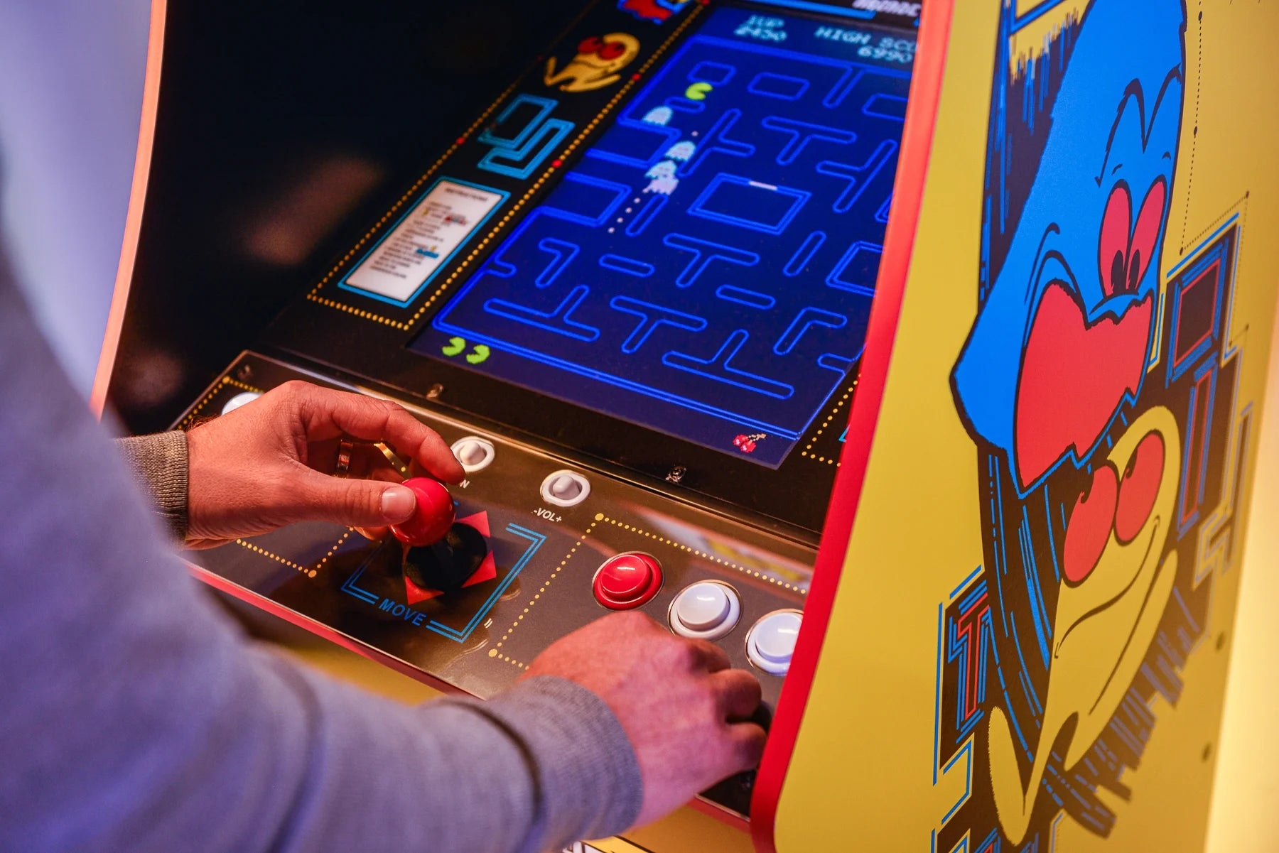 Arcade1Up PAC-MAN Deluxe Arcade Game, built for your home, with 5-foot-tall full-size stand-up cabinet, 14 classic games, and 17-inch screen