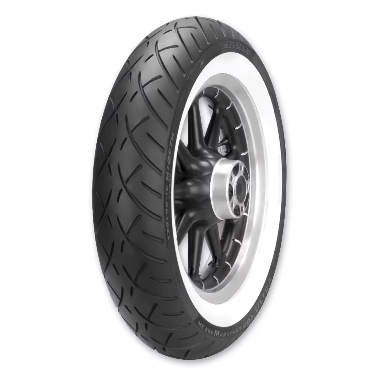 Metzeler ME888 Marathon Ultra Front Motorcycle Tire 130/90-16 (67H) Wide White Wall for Harley-Davidson Electra-Glide Standard FLHT/I 1995-1998