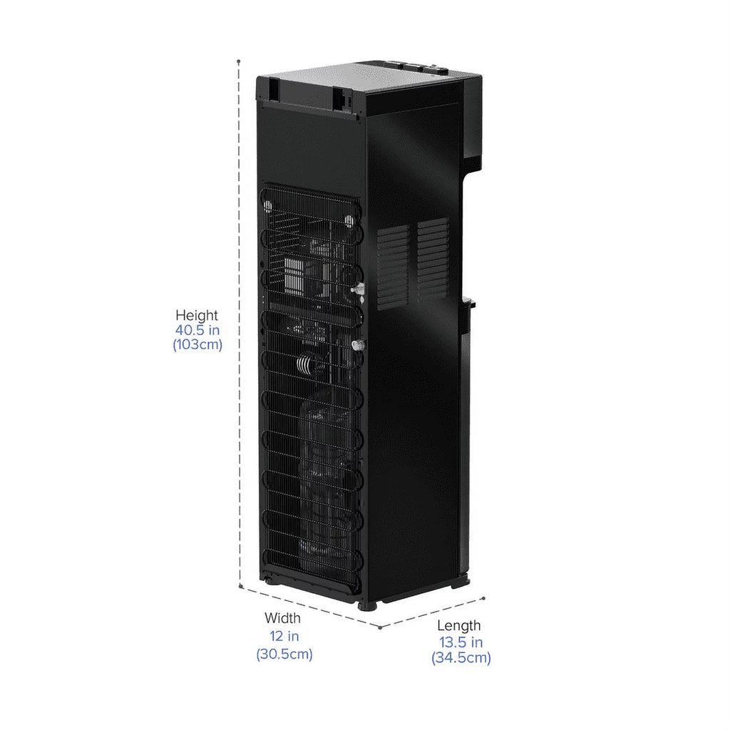 Brio 500 Series Self Cleaning Bottom Loading 3-5 Gallon Capacity Tri-Temperature Water Cooler Dispenser with Hot Water Up To 198 Degrees, Cold Water Down To 39 Degrees and Room Temperature Water