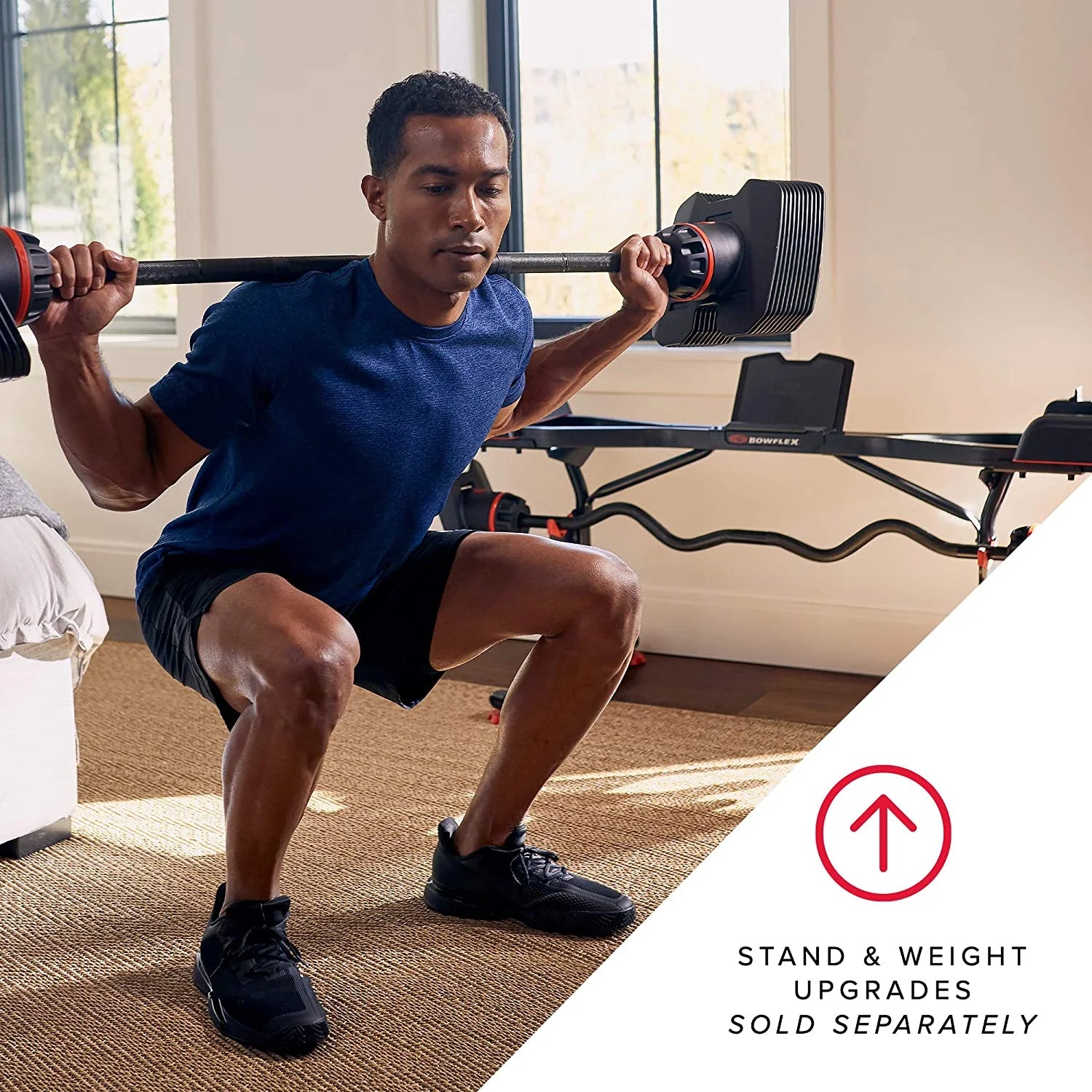 Bowflex SelectTech 2080 Barbell with Curl Bar, 20 to 80 lbs