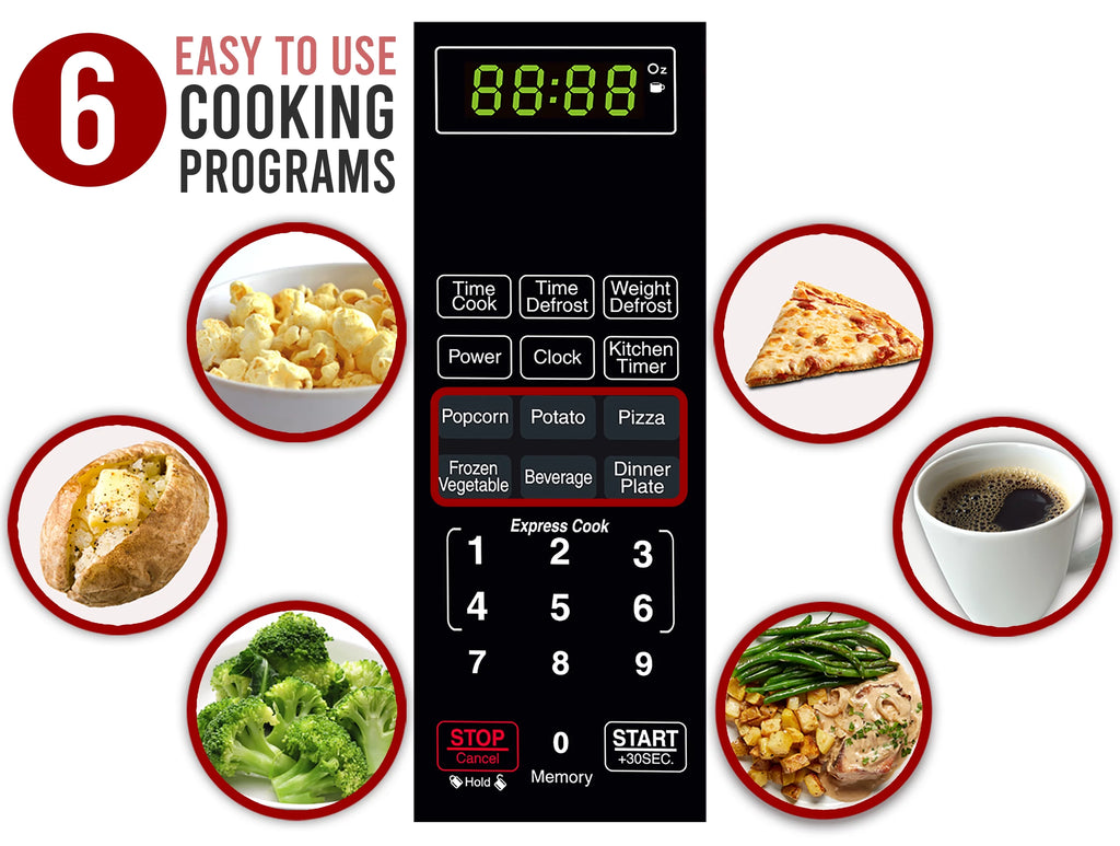 Farberware Classic 1.1 Cu. ft. 1000-Watt Microwave Oven, White and Platinum, FMO11AHTPLB