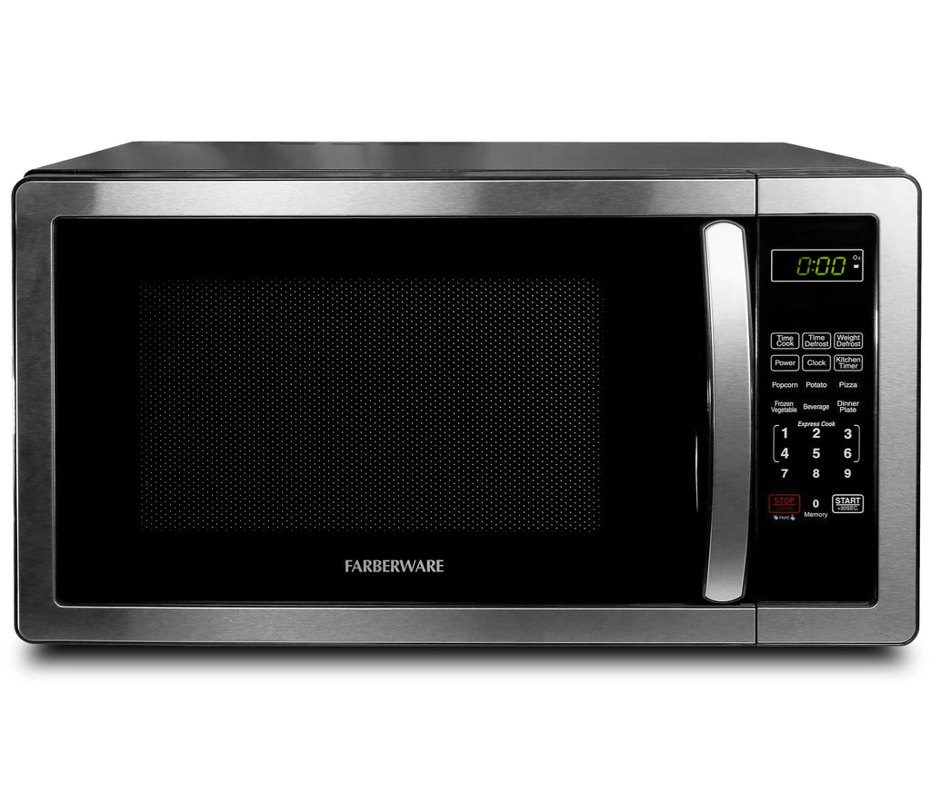 Farberware Classic 1.1 Cu. ft. 1000-Watt Microwave Oven, White and Platinum, FMO11AHTPLB