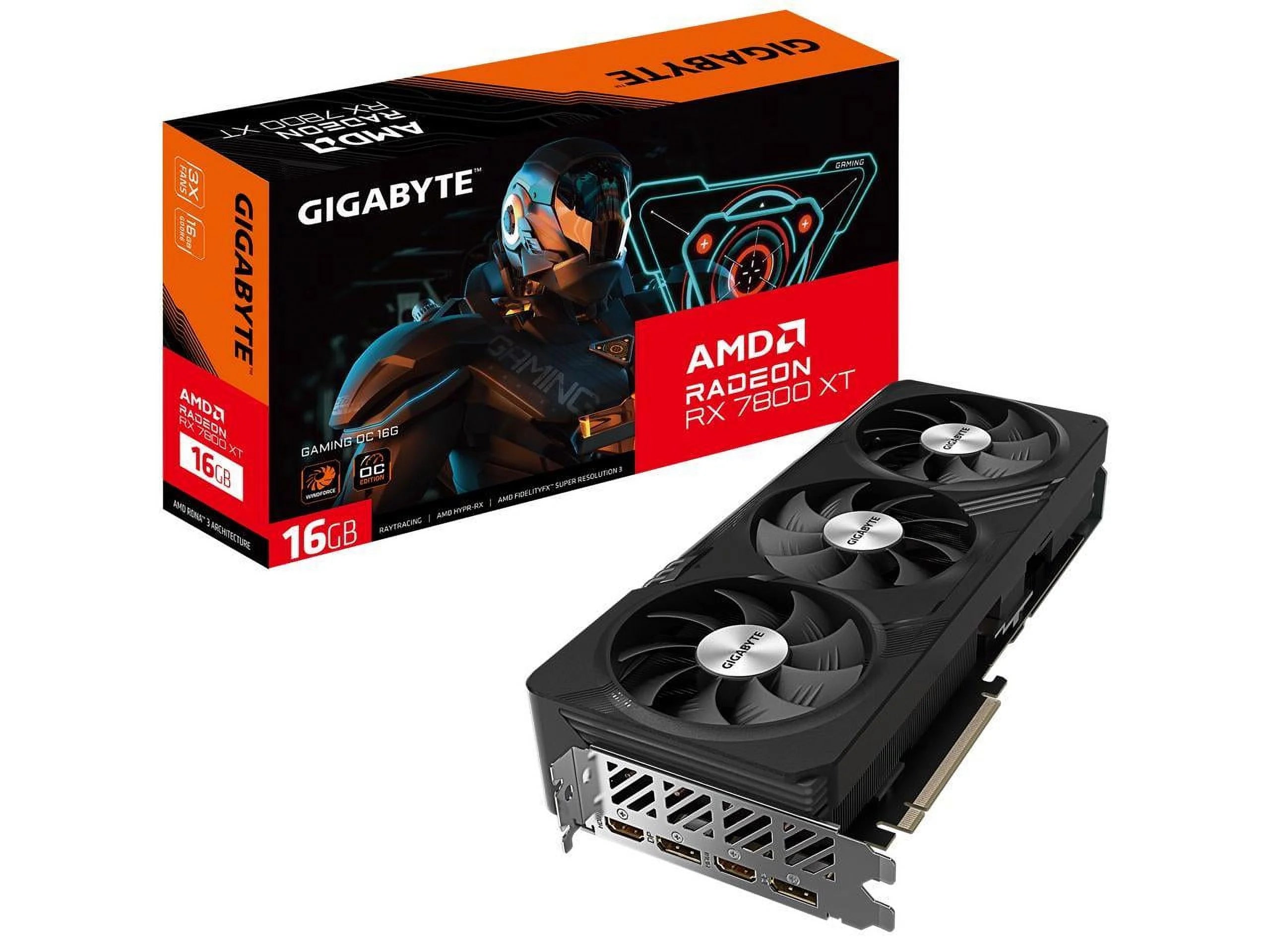 Gigabyte AMD Radeon RX 7800 XT Graphic Card - 16 GB GDDR6 - 7680 x 4320 - 2.25 GHz Game Clock - 2.57 GHz Boost Clock - 256 bit Bus Width - PCI Express 4.0 - DisplayPort - 2 x DisplayPort - HDMI