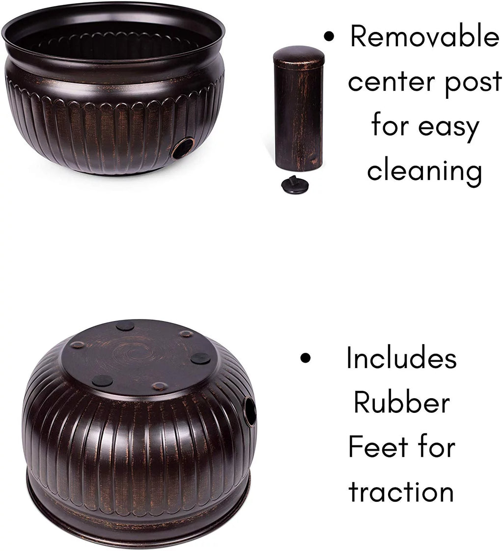 BirdRock Home Decorative Water Hose Pot - Distressed Bronze - 100 ft Hose