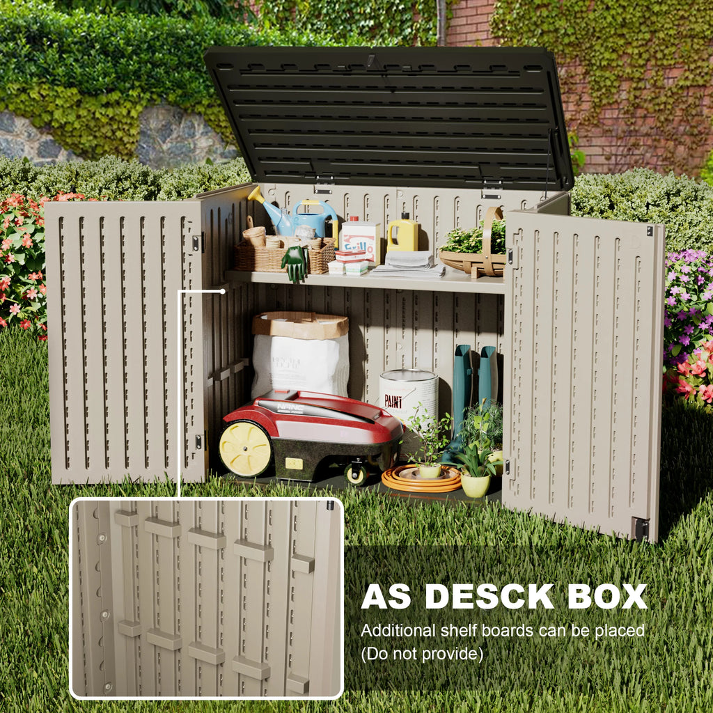 Homall 260 Gallon Outdoor Storage Deck Box HDPE Plastic Trash Cans, Dark green