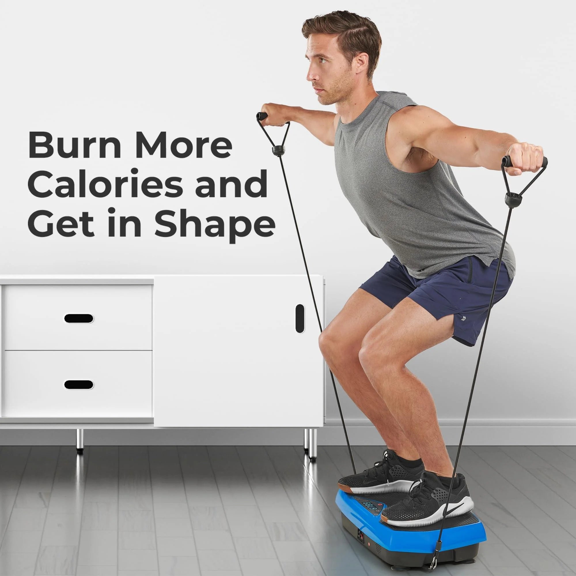 Lifepro Vibration Plate Exercise Machine Whole Full Body Workout Machine Blue