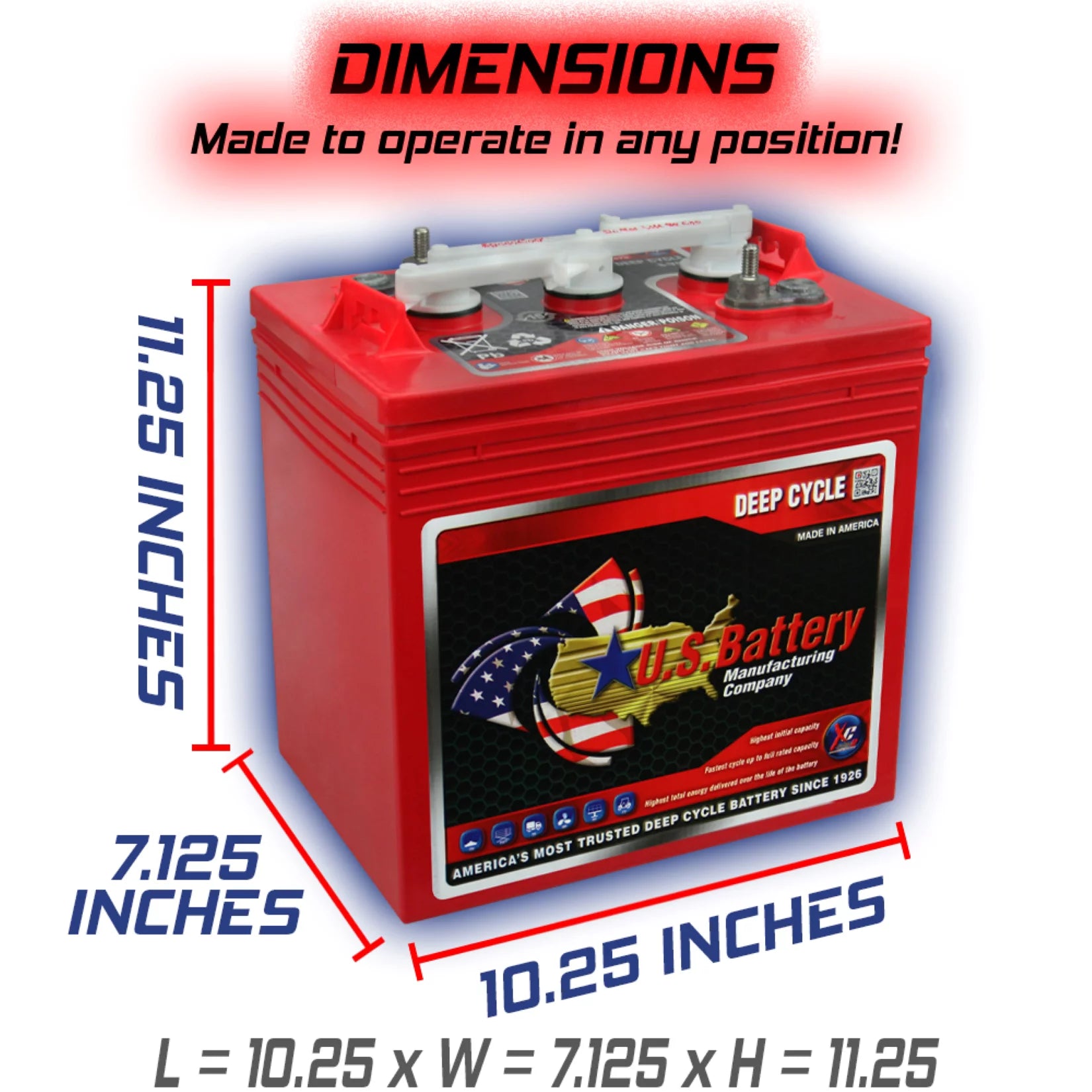 US Battery 6V 232 Ah Deep Cycle FLA Battery: GC2 Group Size, 4 Pack