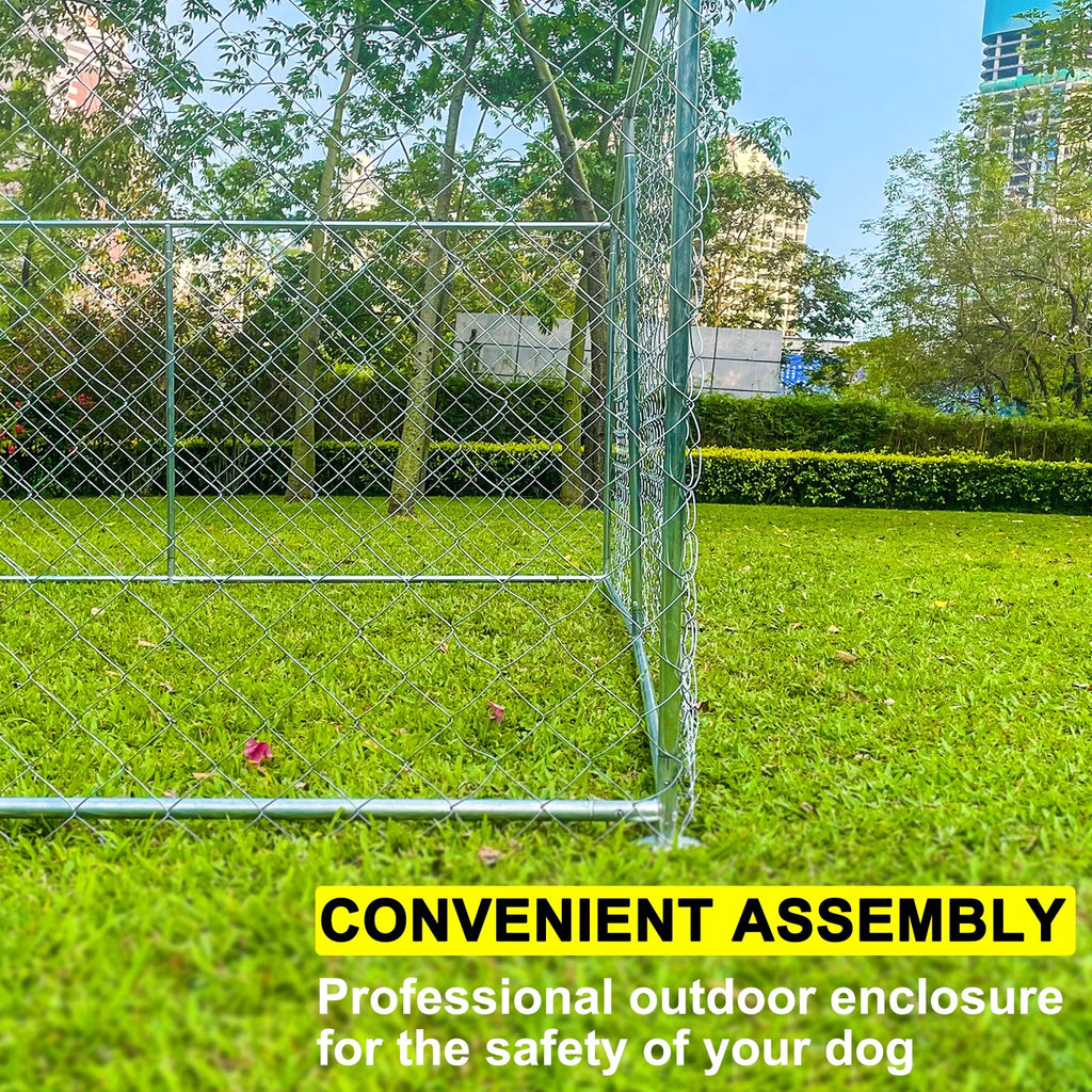 10x10ft Dog Run for Outdoor Pet Playpen Large Outdoor Dog Kennel Shade Cage Enclosure with Cover