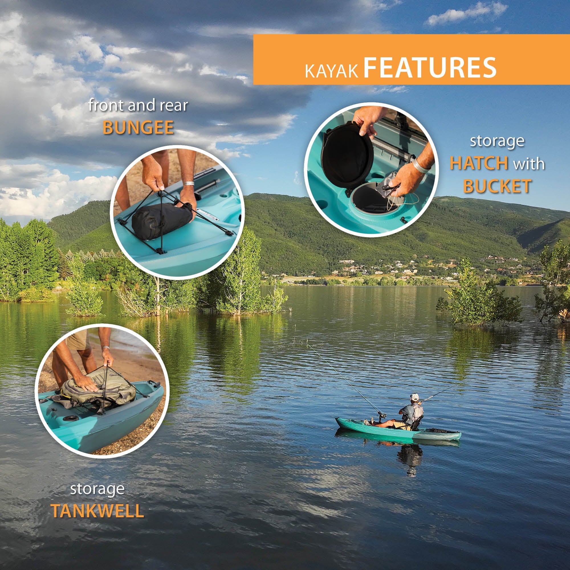 Lifetime Tamarack Pro 123 inch Sit-On-Top Kayak, Lightning Fusion (90995)
