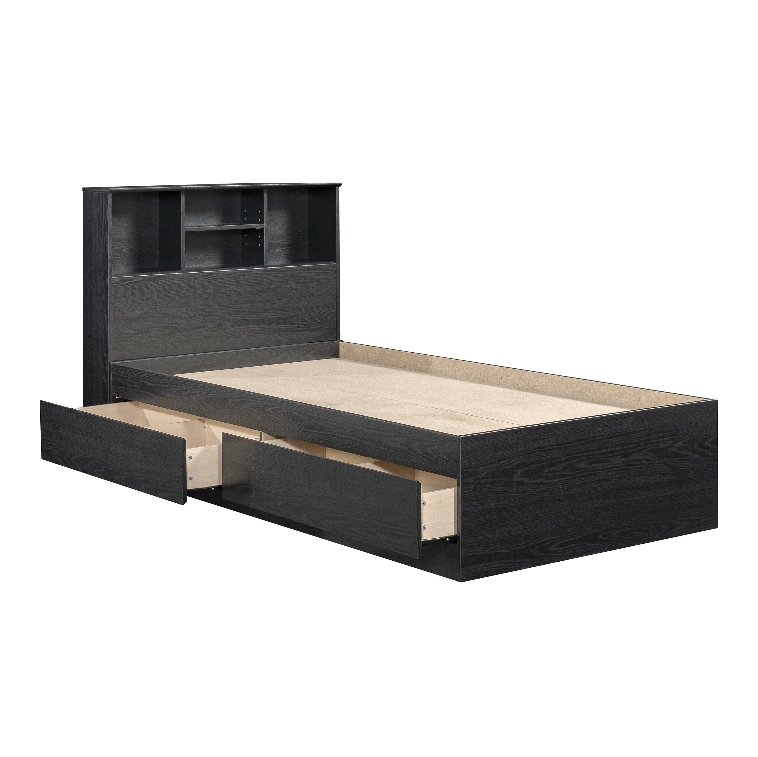 Your Zone Storage Bed with Bookcase Headboard, Twin, Espresso Finish