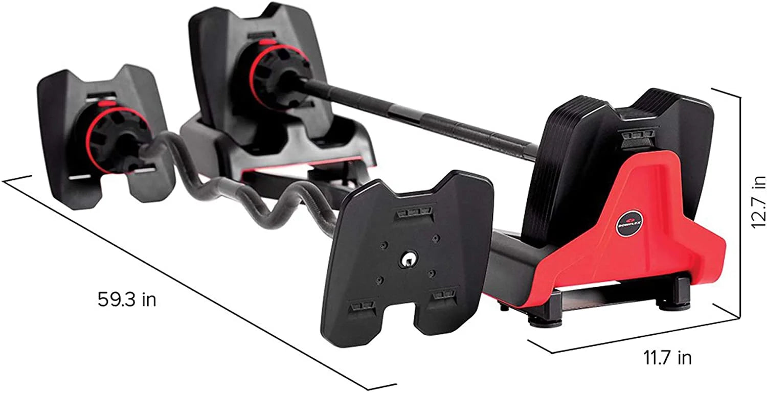 Bowflex SelectTech 2080 Barbell with Curl Bar, 20 to 80 lbs