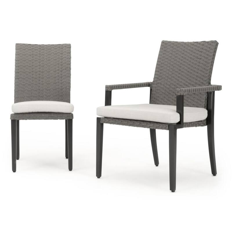 Vistano 9-Piece Wicker Outdoor Dining Set with Canvas Flax Sunbrella Cushions