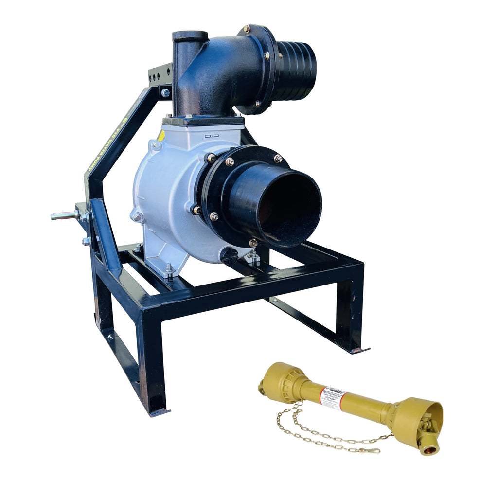 Sigma Tractor-Driven Operated 3PT Hitch PTO-Powered Water Pump 6" Inch With Shaft Gear Drive