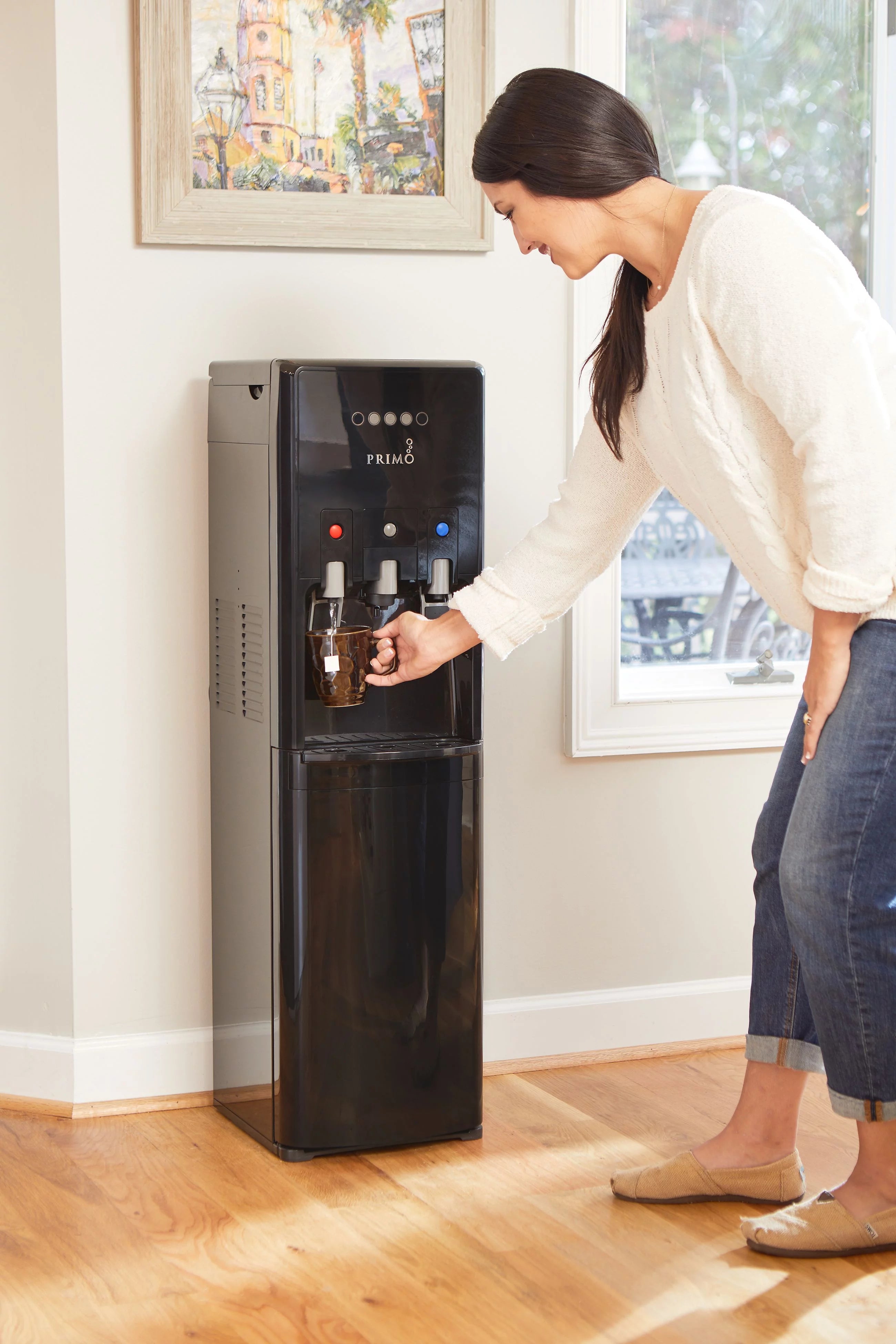 Primo Htrio Coffee K-Cup Water Dispenser Bottom Loading, Hot/Cold Temperature, Black