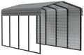 Arrow Carports Galvanized Steel Carport, with 1-Sided Enclosure, Compact Car Metal Carport Kit, 10' x 20' x 9' , Charcoal