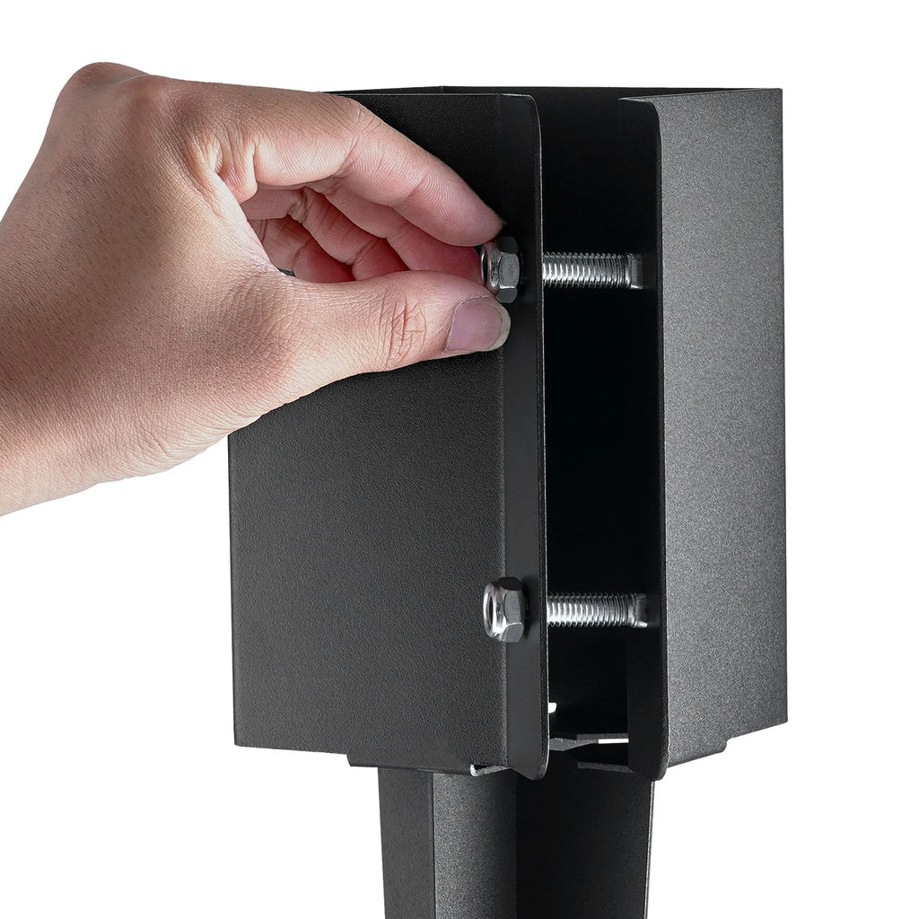 VEVOR Fence Post Anchor Ground Spike - 8 Pack, 36x4x4 Inches, Black Powder-Coated Metal, Fits 3.5x3.5 Inch Posts - Ideal for Mailbox, Deck, Garden Railing