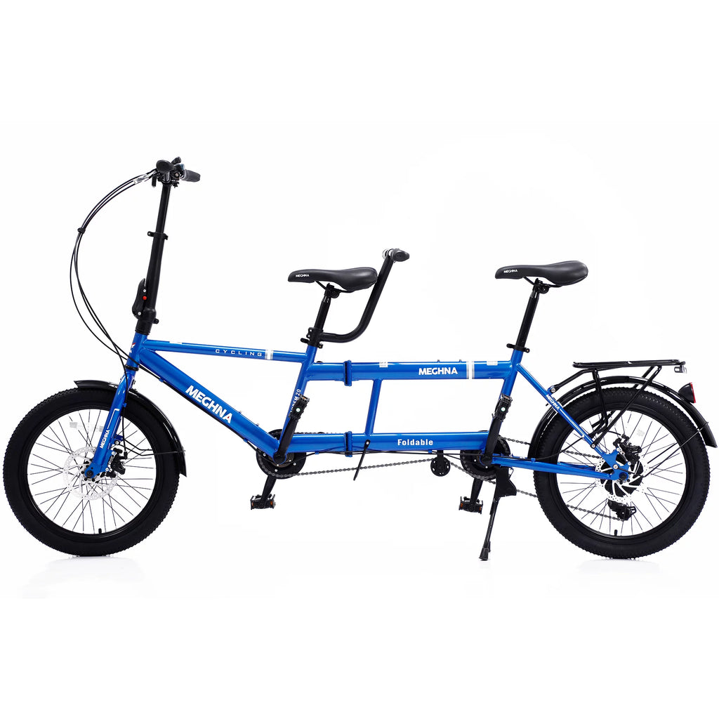 Fomas Tandem Bike 20 Inches Wheels 2-Seater Shimano 7speed Folding Tandem Adult Beach Cruiser