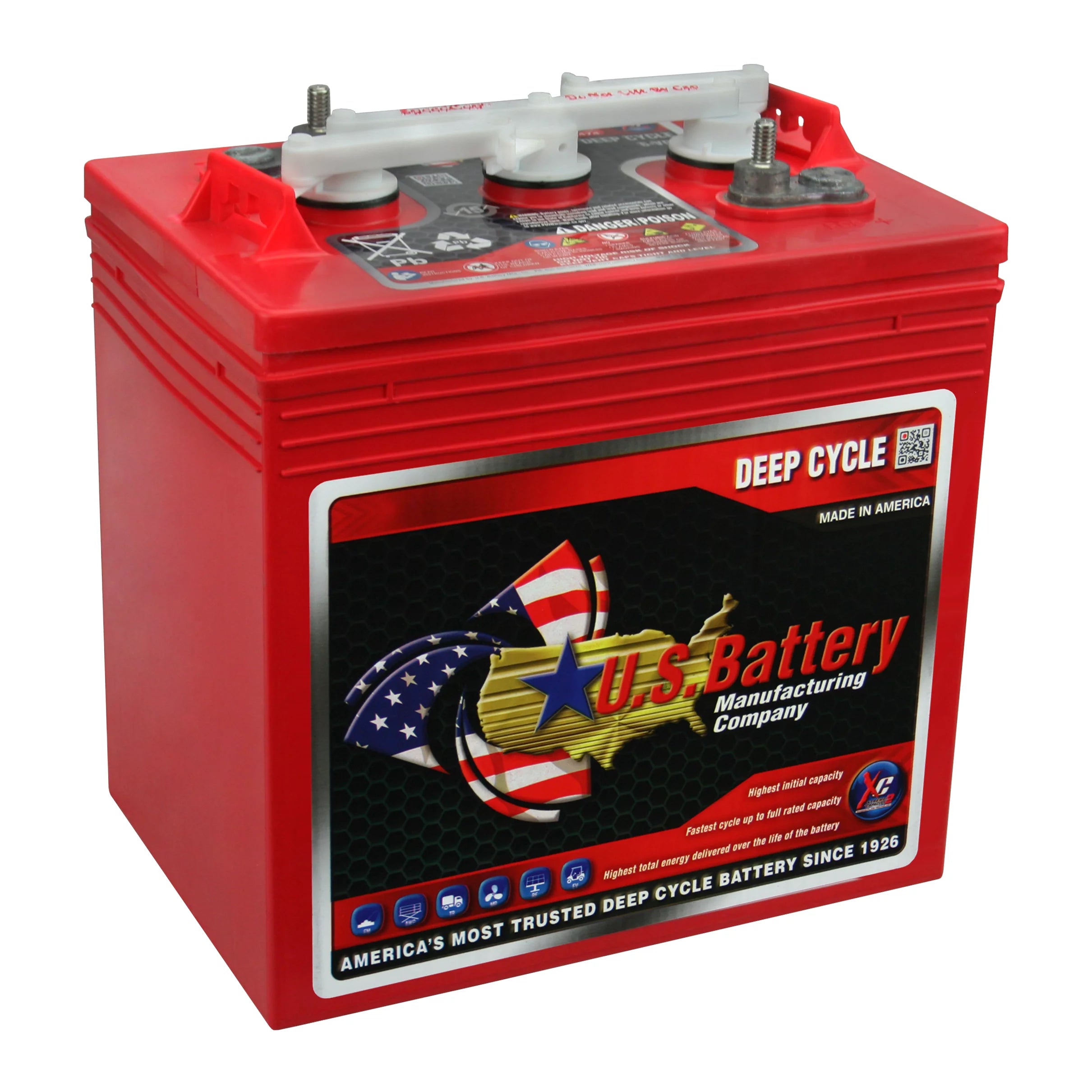 US Battery 6V 232 Ah Deep Cycle FLA Battery: GC2 Group Size, 4 Pack