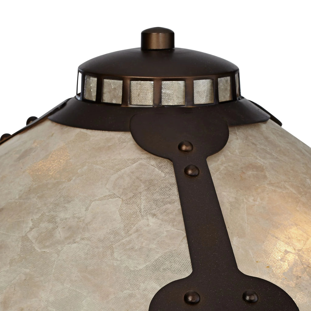 Franklin Iron Works Samuel Mission Desk Table Lamps 20" High Set of 2 Bronze with USB Charging Port Mica Shade for Bedroom Living Room Bedside Desk