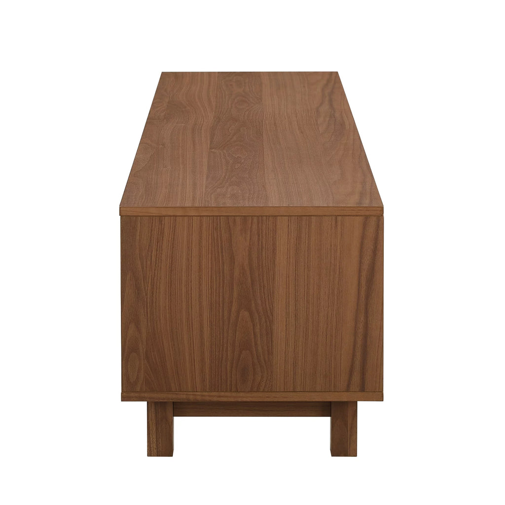 Manor Park Mid-Century Modern 2-Door Reeded TV Stand for TVs up to 65", Mocha