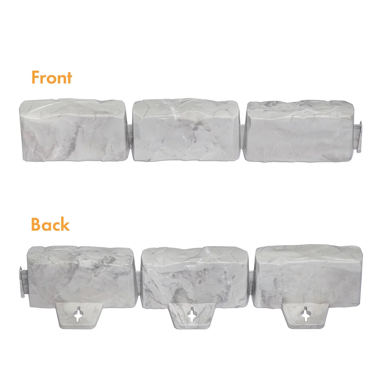EasyFlex Decorative No-Dig Landscape Edging Kit - 20 ft., Light Gray Faux Stone