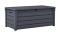 Keter Brightwood Outdoor Plastic Deck Box, All-Weather Resin Storage, 120 Gal, Anthracite Gray