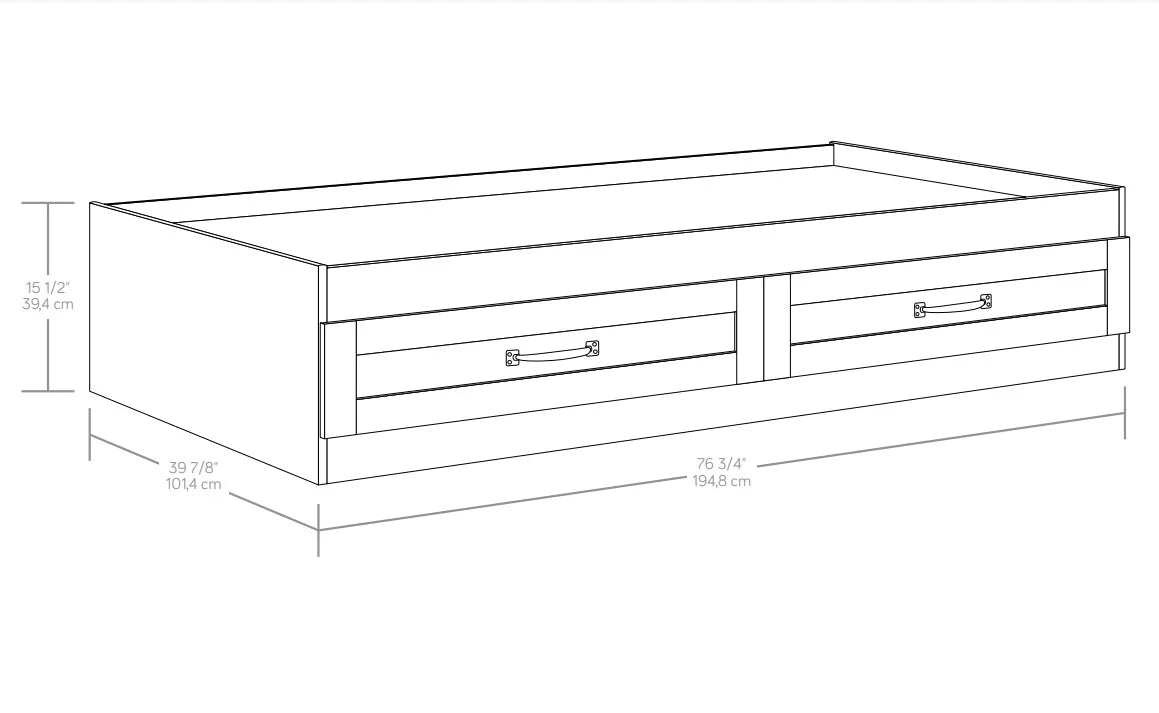 Better Homes & Gardens Modern Farmhouse Platform 2-Drawer Storage Bed, Twin, Rustic Gray
