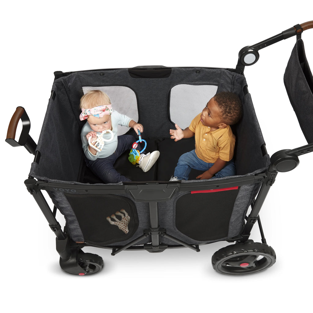 Radio Flyer, Voya™ XT Quad Stroller Wagon, Premium Stroller Wagon for 4 Kids, Accessories Included