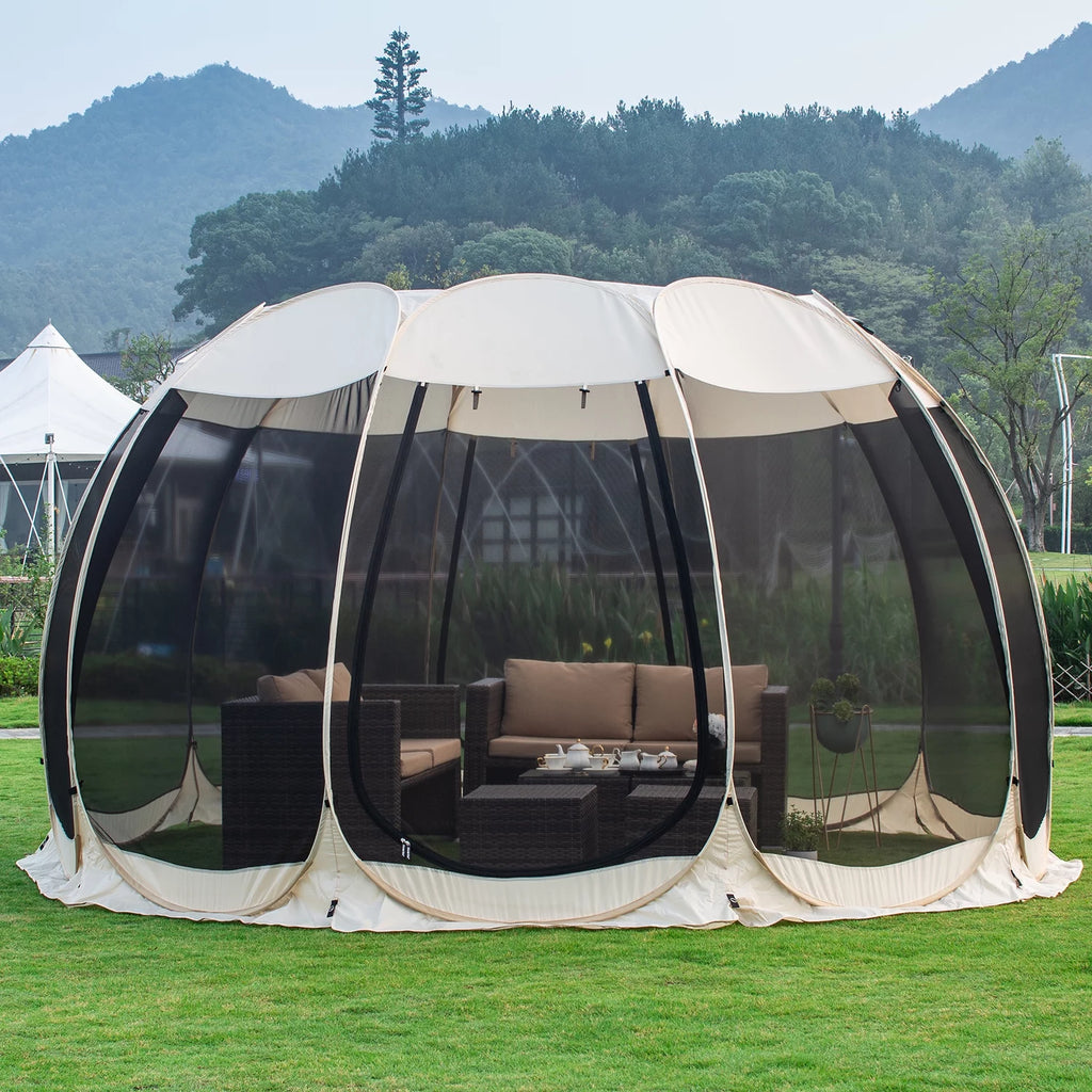 Screen House Room Camping 15X15 Beige Instant Canopy
