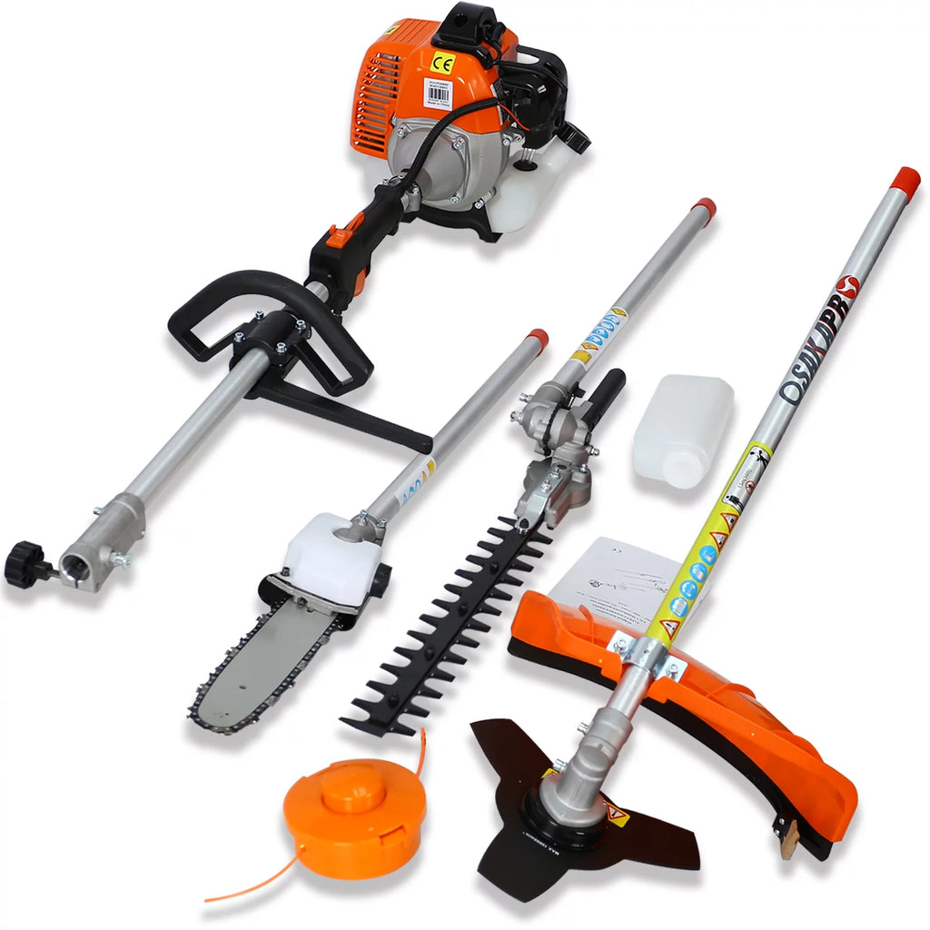 Legahome 4 in 1 String Trimmer, Gas Powered Weed Eater Multi-Functional Trimming Tool for Lawn Care, 33CC 2-Cycle Grass Trimmer with Gas Pole Saw, Hedge Trimmer, Grass Trimmer, Brush Cutter, Orange
