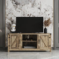 Vebreda Modern Farmhouse TV Stand Rustic Barn Two-Door TV Cabinet for TVs up to 65", Gray Wash