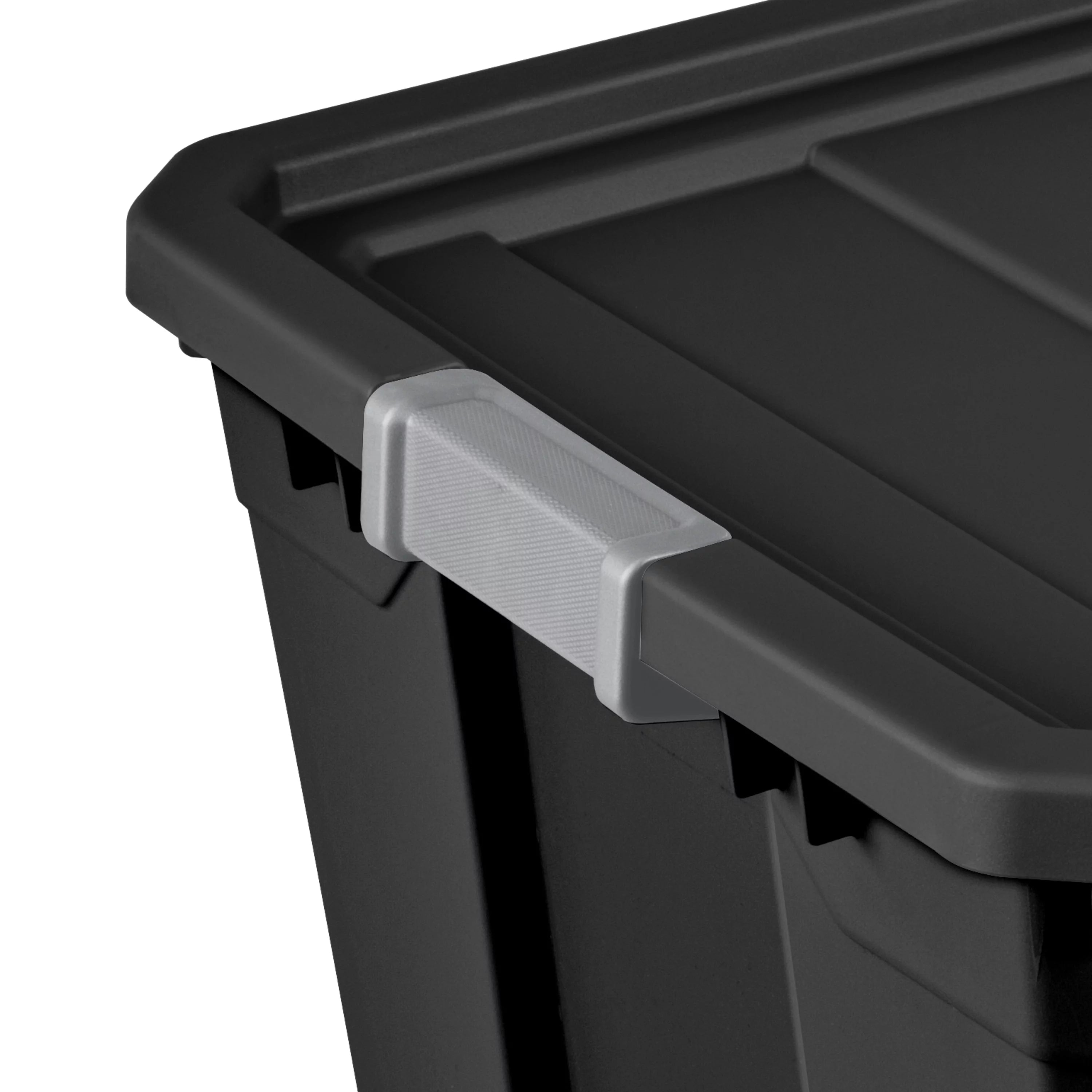 Sterilite 50 Gallon Stacker Tote Plastic, Black, Set of 3