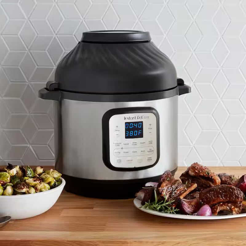 8 Qt. Silver Duo Crisp Air Fryer with EPC Combo