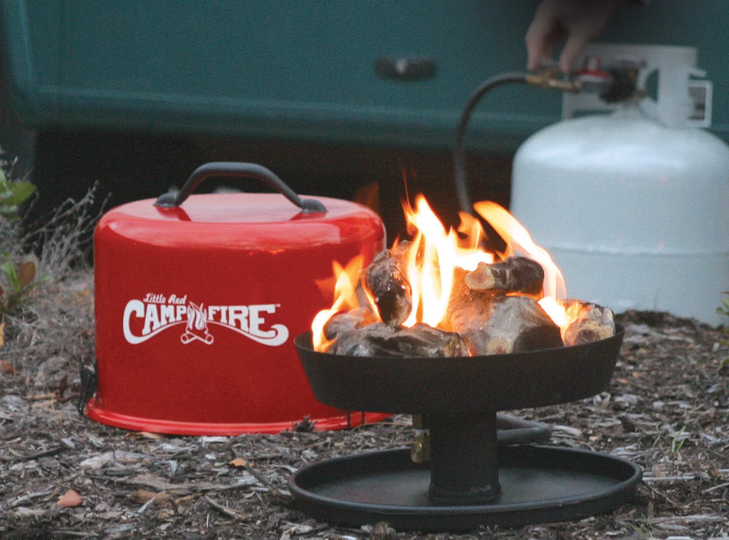 Camco Little Red Campfire | Portable and Propane Powered | 11-1/4-inch Fire Tray Size, Multicolor (58031)