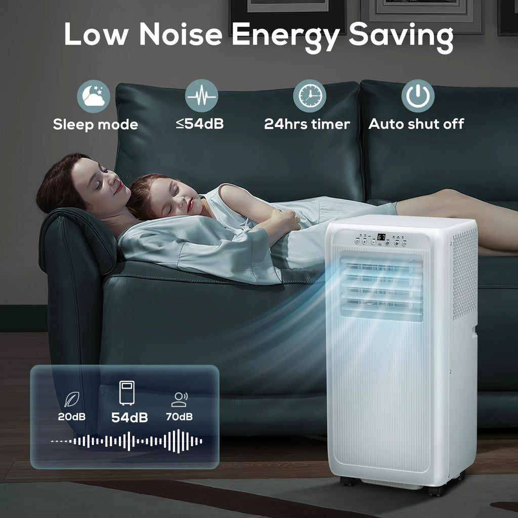 Auseo 5000BTU (8000 BTU ASHRAE) Portable Air Conditioner, 250 sq.ft  3 in 1 AC with 24-Hour Timer, Suitable for Families