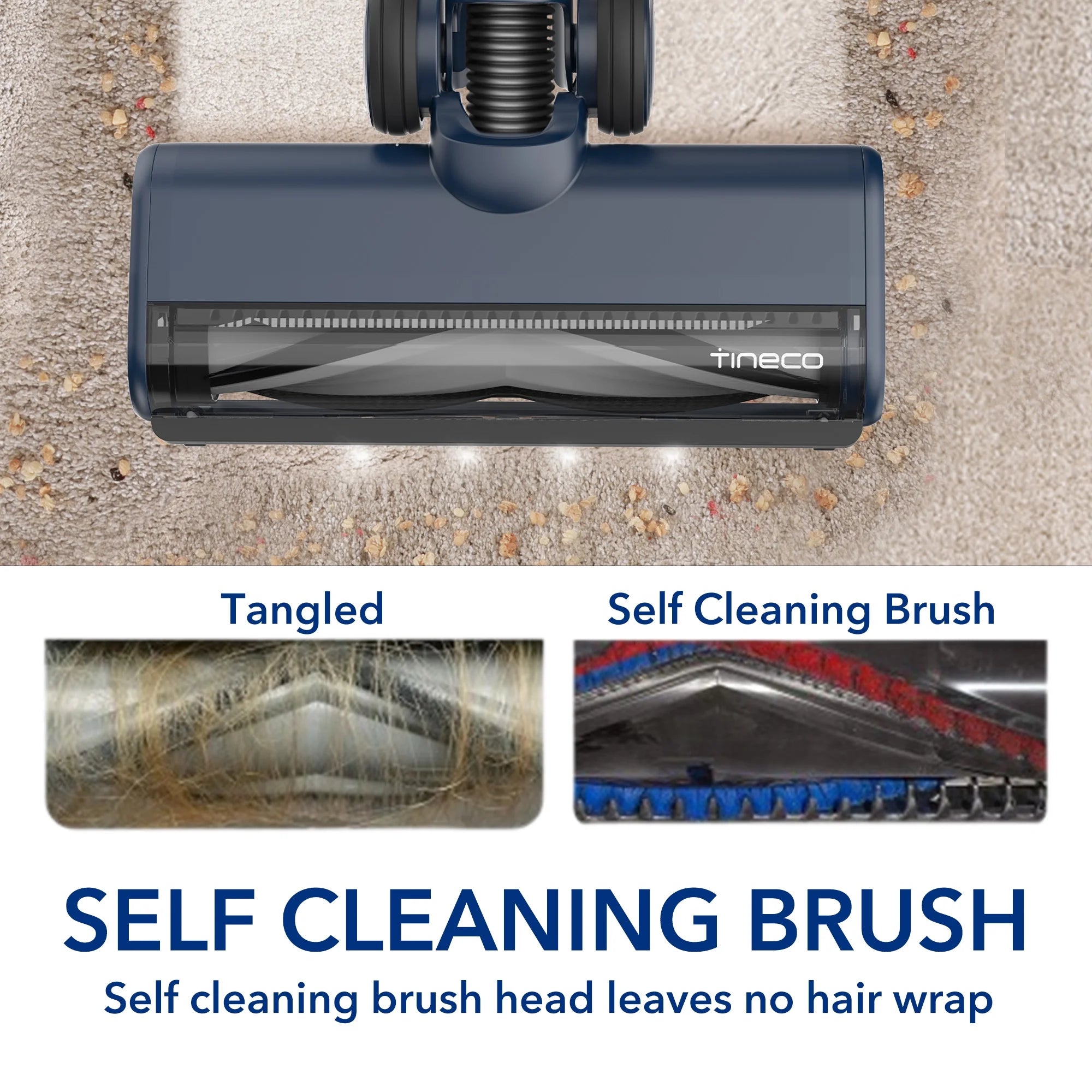 Tineco S10 ZT Smart Cordless Stick Vacuum Cleaner with ZeroTangle Brush Head for Hard Floors/Carpet