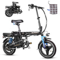 SURNAT Z9 Folding Electric Bike Full Suspension 400W (Peak 600W) 48V 13Ah Removable Battery 23MPH 14" x 2.1 Fat Tire ebikes Commuter Electric Bicycle