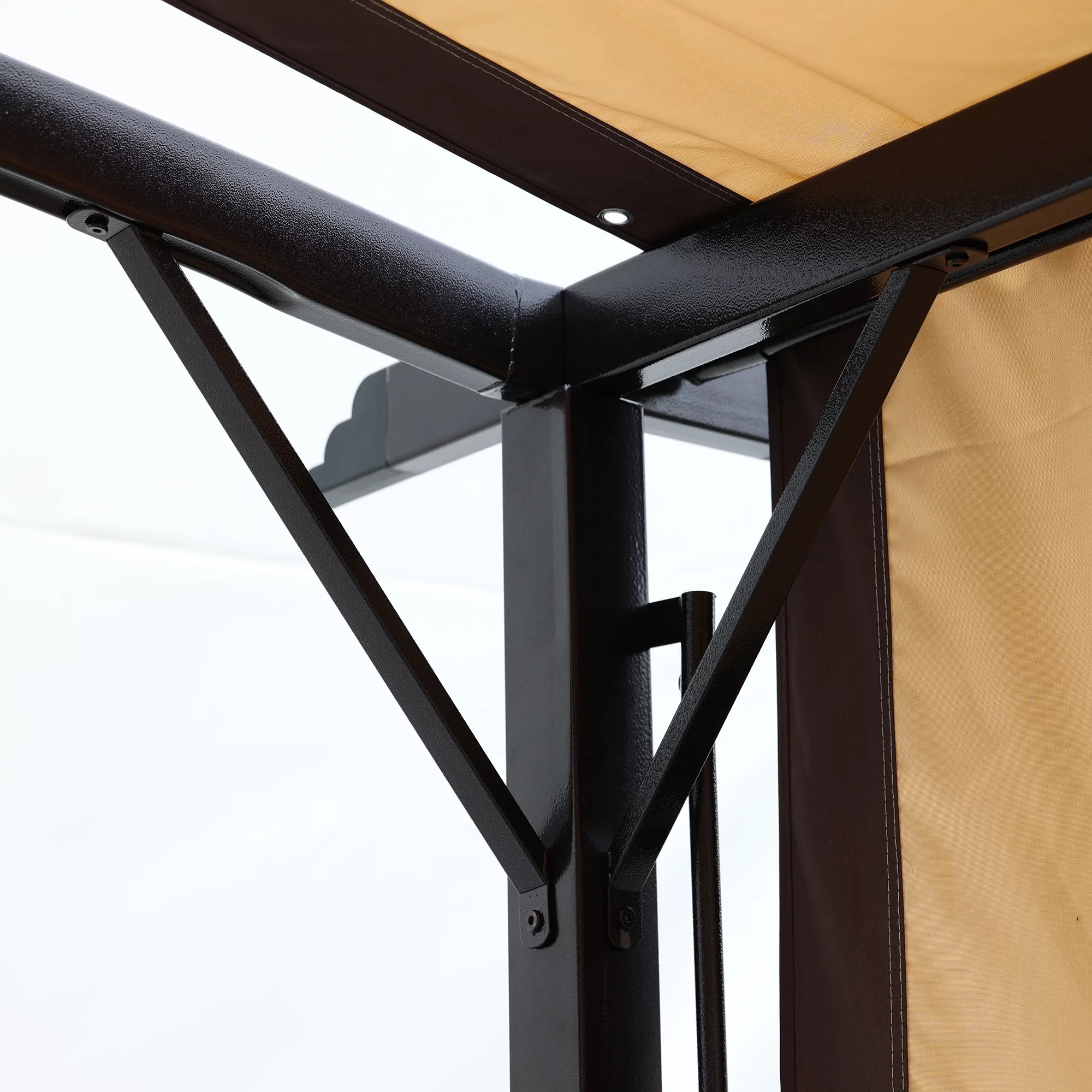 12 x 9 Ft Outdoor Pergola Patio Gazebo,Retractable Shade Canopy,Steel Frame Grape Gazebo,Sunshelter Pergola for Gardens,Terraces,Backyard same as W419S00041