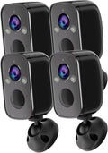 Rraycom Wireless Cameras for Home/Outdoor Security, 4Pack 5MP Battery-Powered Spotlight Siren Alarm WiFi Surveillance Indoor Camera, Color Night Vision, AI Motion Detection, 2-Way Talk, Cloud/SD