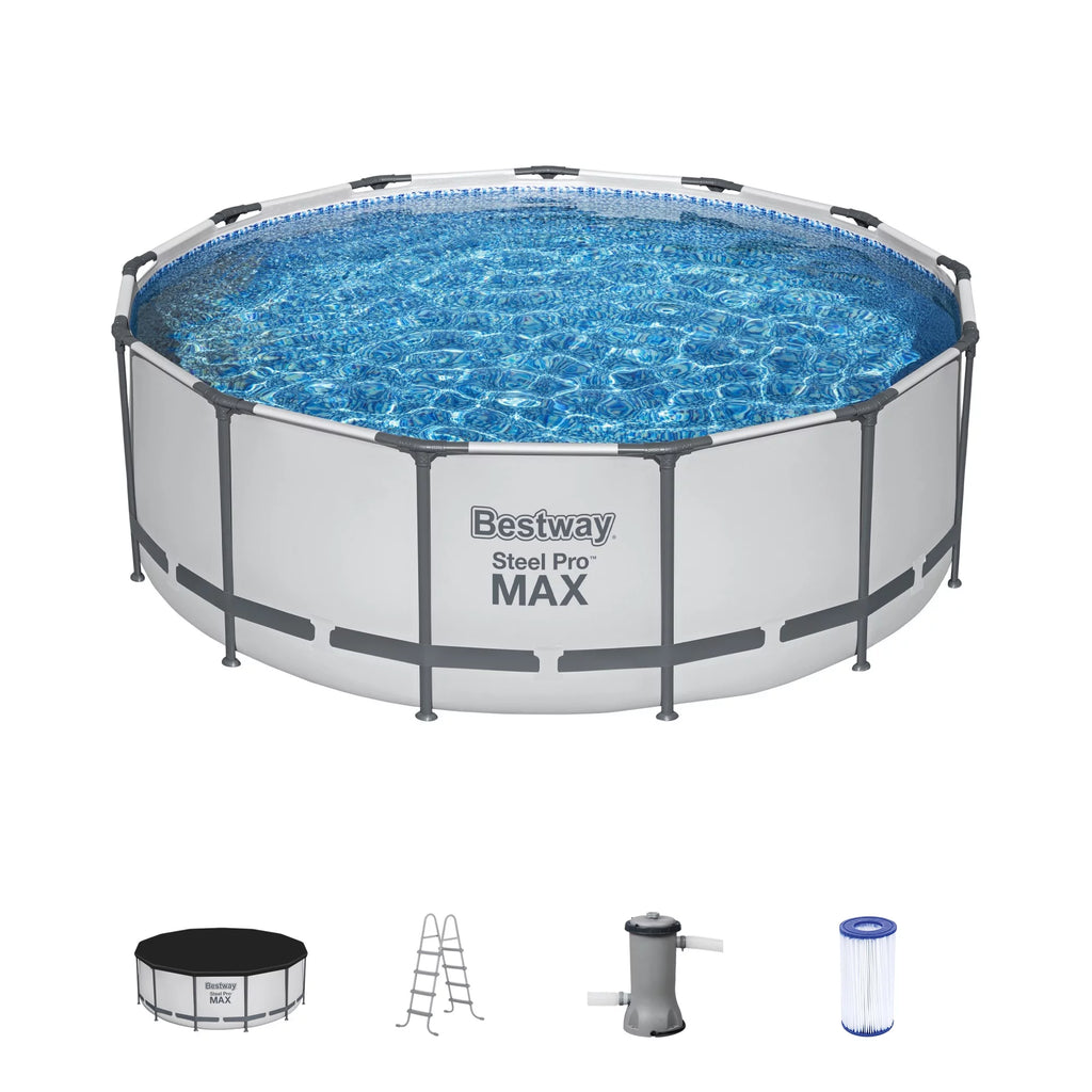 Bestway Steel Pro 15' x 48" Round Above Ground Outdoor Swimming Pool