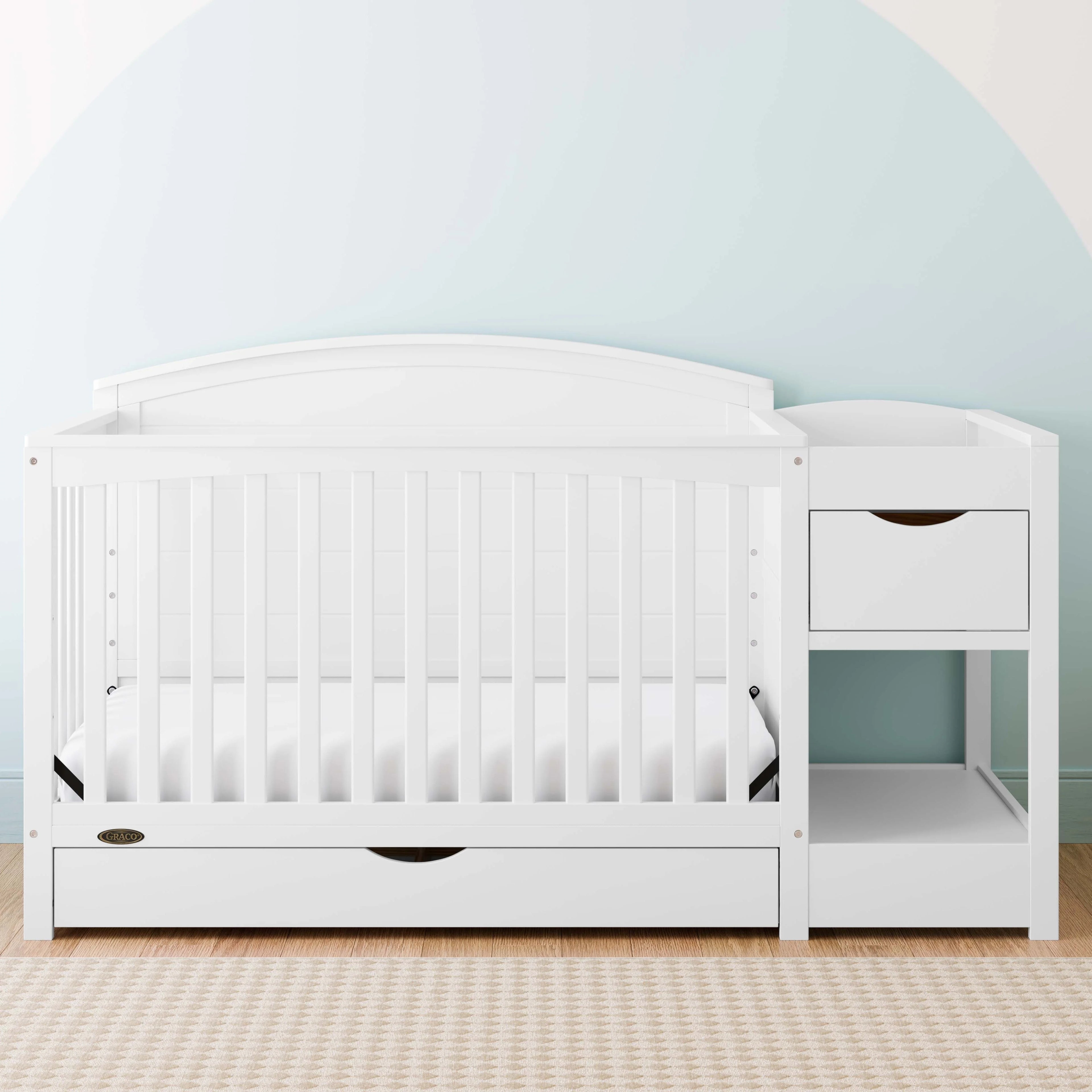 Graco Bellwood 5-in-1 Convertible Crib and Changer, White