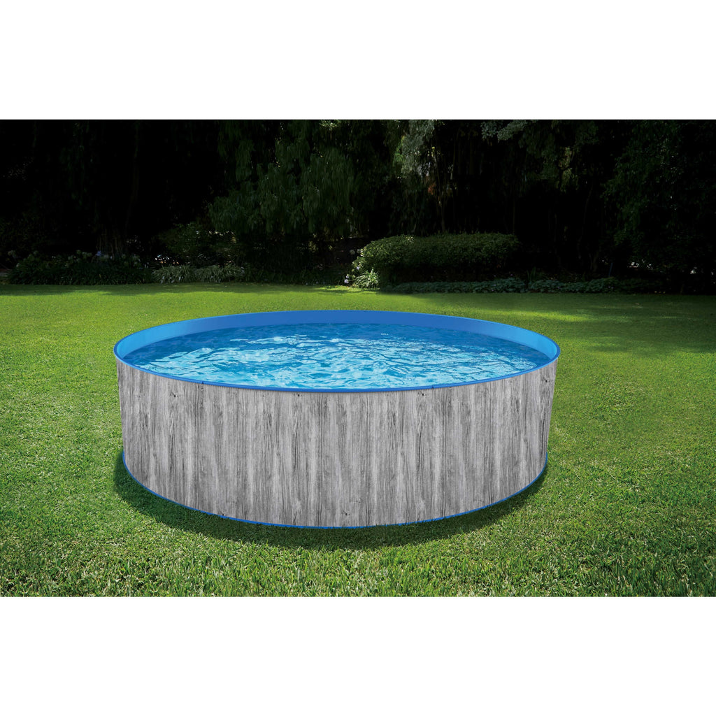 Blue Wave Capri 12-ft Round 36-in Deep Steel Wall Above Ground Swimming Pool Package