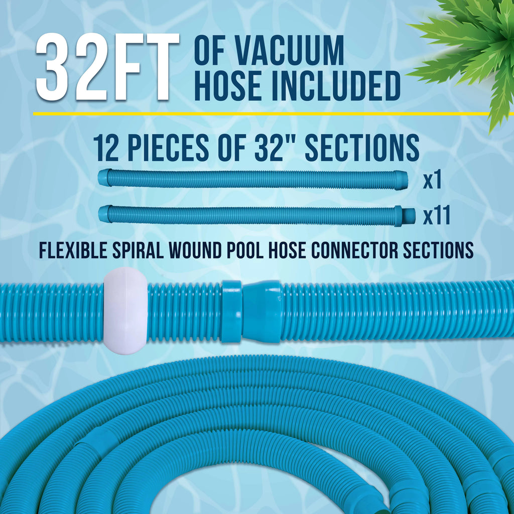 U.S. Pool Supply Octopus Prime Automatic Pool Vacuum Cleaner & Hose Set - Powerful Suction that Removes Swimming Pool Debris, Cleans Floors, Walls, Steps - Quiet Fast Cleaning Side Climbing Sweeper
