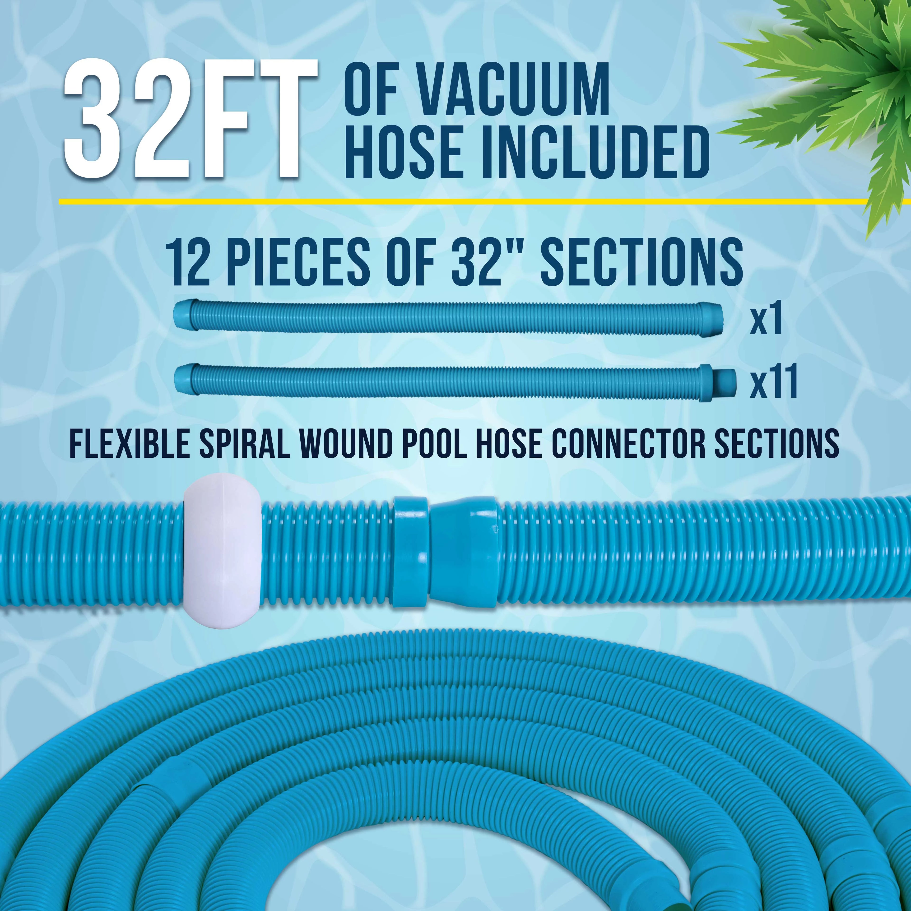 U.S. Pool Supply Octopus Prime Automatic Pool Vacuum Cleaner & Hose Set - Powerful Suction that Removes Swimming Pool Debris, Cleans Floors, Walls, Steps - Quiet Fast Cleaning Side Climbing Sweeper