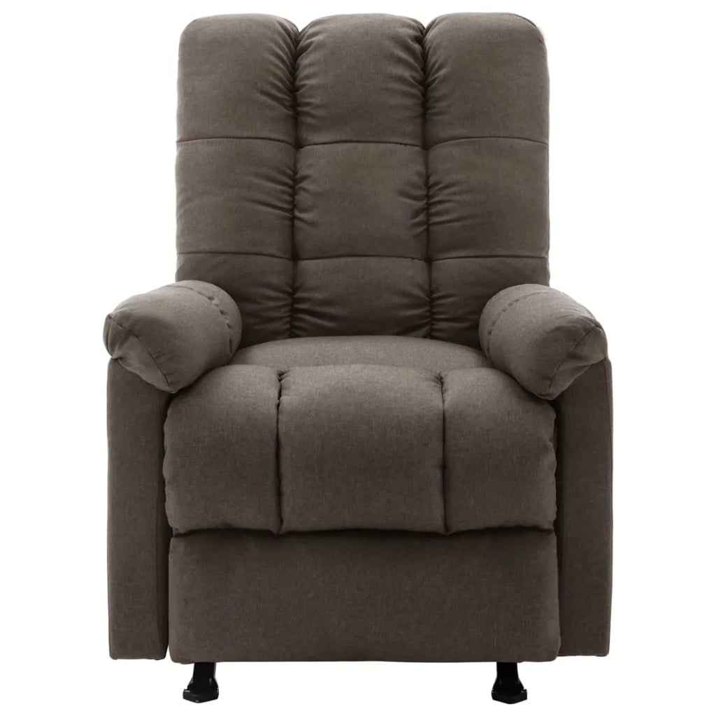 Massage Reclining Chair Brown Fabric