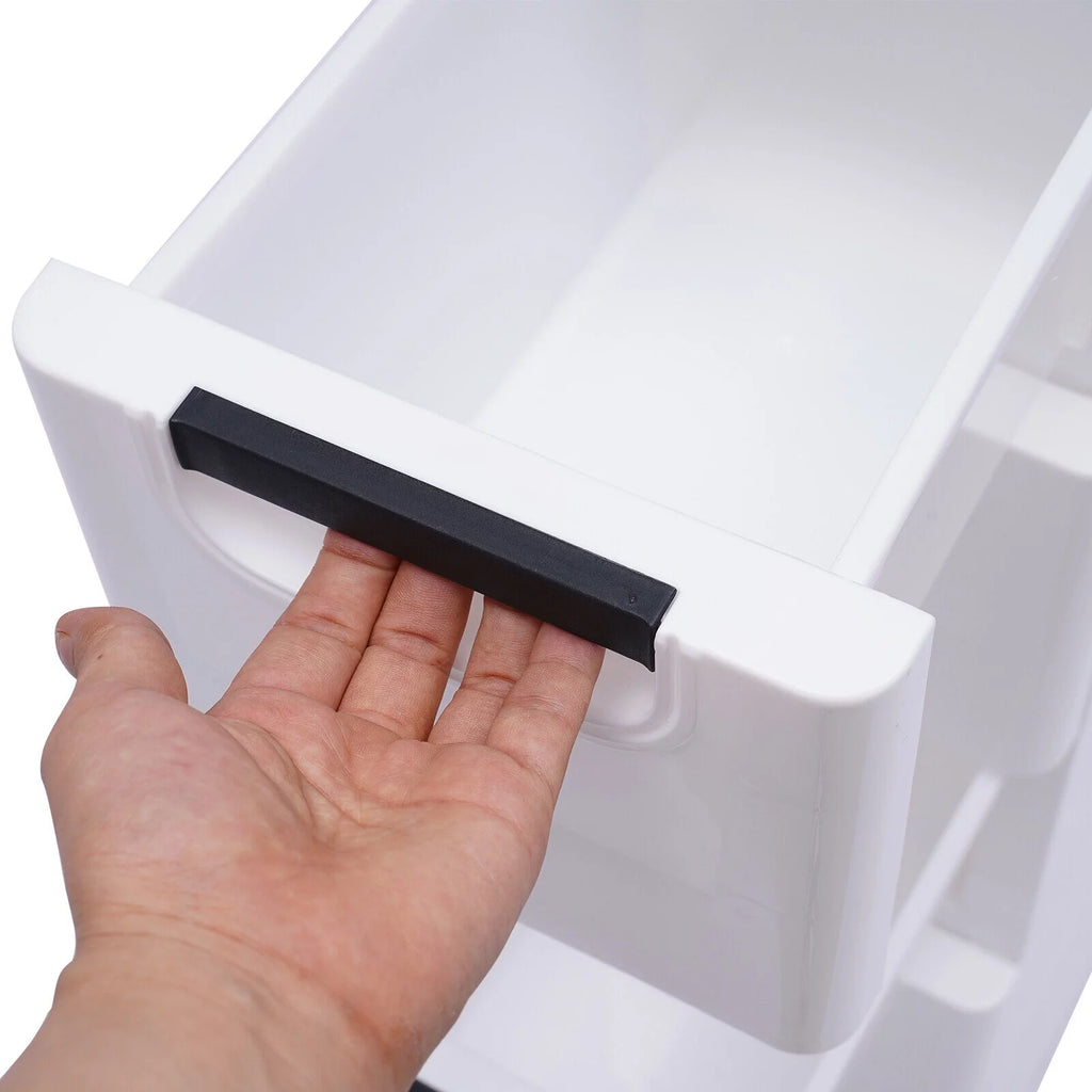 Fichiouy Vertical Tall Dresser Storage Tower Fabric Organizer Wardrobe with 5 Drawers White