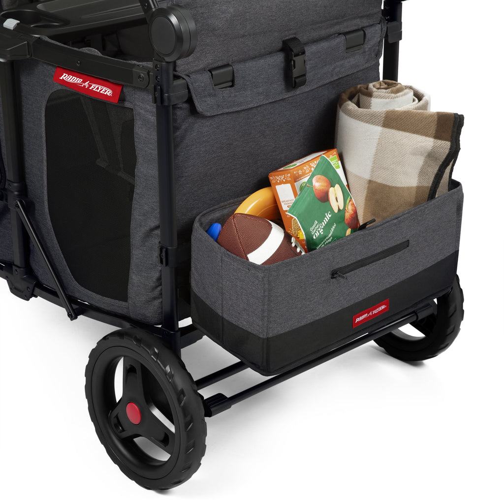 Radio Flyer, Voya™ XT Quad Stroller Wagon, Premium Stroller Wagon for 4 Kids, Accessories Included