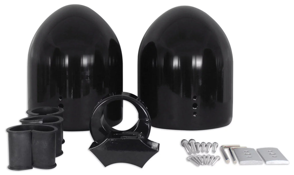 Rockville DMAC80B Dual 7.7" Black Aluminum Wakeboard Tower Speaker Pods+Covers