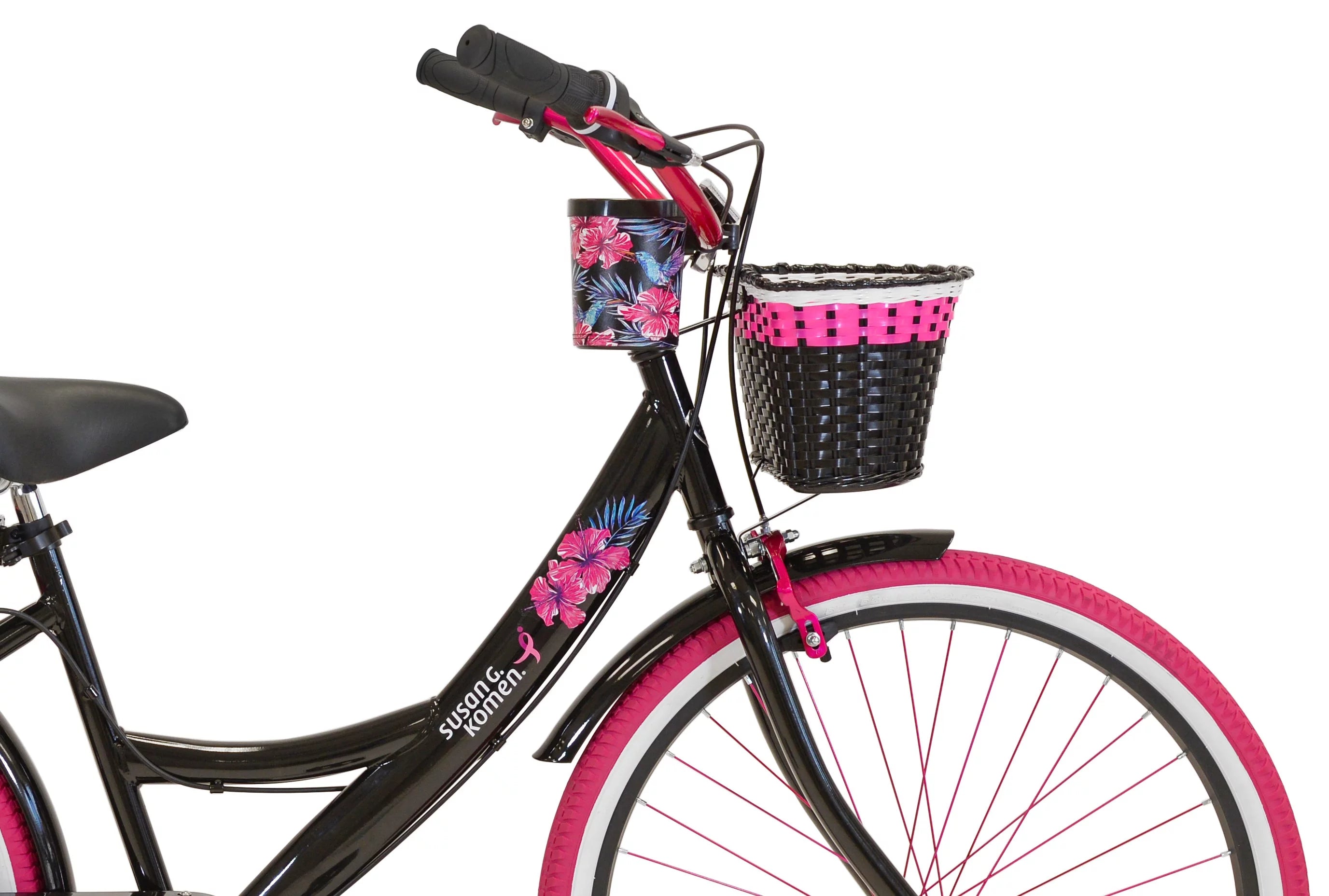 Susan G Komen 26" Women's Cruiser Bike, Black/Pink