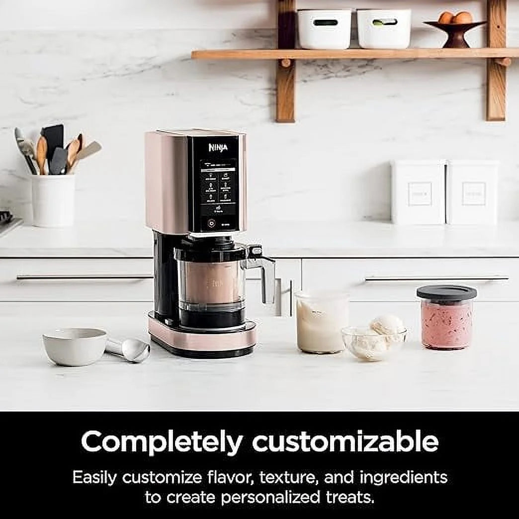 Open Box Ninja NC301 CREAMi Ice Cream Maker 7 One-Touch Programs NC301HPK - Rose Gold